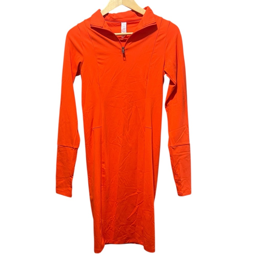 Balance Athletica Tati Bodycon Orange Dress Size Medium - Picture 2 of 10